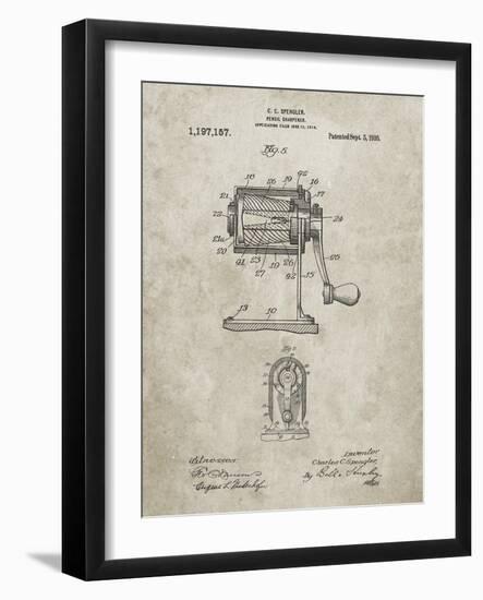 PP162- Sandstone Pencil Sharpener Patent Poster-Cole Borders-Framed Giclee Print