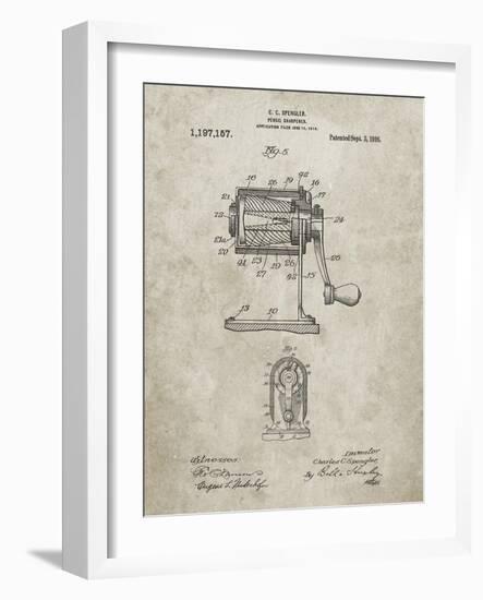 PP162- Sandstone Pencil Sharpener Patent Poster-Cole Borders-Framed Giclee Print