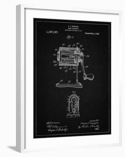 PP162- Vintage Black Pencil Sharpener Patent Poster-Cole Borders-Framed Giclee Print