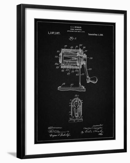 PP162- Vintage Black Pencil Sharpener Patent Poster-Cole Borders-Framed Giclee Print