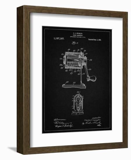 PP162- Vintage Black Pencil Sharpener Patent Poster-Cole Borders-Framed Giclee Print