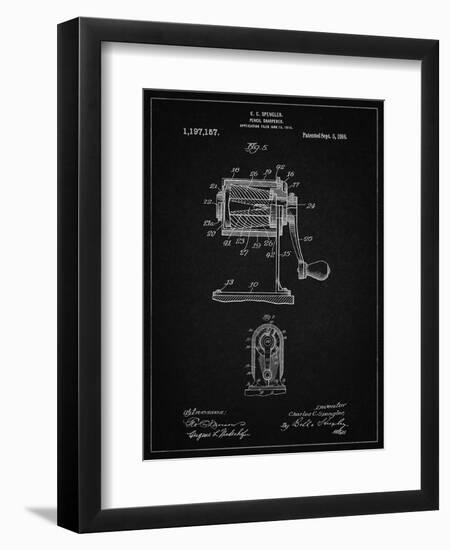 PP162- Vintage Black Pencil Sharpener Patent Poster-Cole Borders-Framed Giclee Print