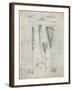 PP166- Antique Grid Parchment Lacrosse Stick Patent Poster-Cole Borders-Framed Giclee Print