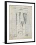 PP166- Antique Grid Parchment Lacrosse Stick Patent Poster-Cole Borders-Framed Giclee Print