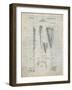 PP166- Antique Grid Parchment Lacrosse Stick Patent Poster-Cole Borders-Framed Giclee Print