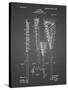 PP166- Black Grid Lacrosse Stick Patent Poster-Cole Borders-Stretched Canvas