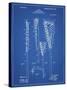 PP166- Blueprint Lacrosse Stick Patent Poster-Cole Borders-Stretched Canvas