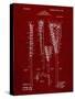 PP166- Burgundy Lacrosse Stick Patent Poster-Cole Borders-Stretched Canvas