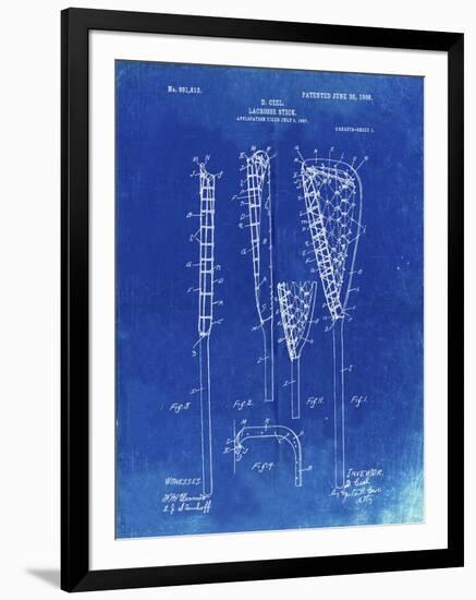 PP166- Faded Blueprint Lacrosse Stick Patent Poster-Cole Borders-Framed Giclee Print