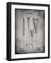 PP166- Faded Grey Lacrosse Stick Patent Poster-Cole Borders-Framed Giclee Print