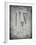 PP166- Faded Grey Lacrosse Stick Patent Poster-Cole Borders-Framed Giclee Print