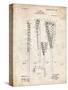 PP166- Vintage Parchment Lacrosse Stick Patent Poster-Cole Borders-Stretched Canvas