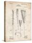 PP166- Vintage Parchment Lacrosse Stick Patent Poster-Cole Borders-Stretched Canvas