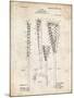 PP166- Vintage Parchment Lacrosse Stick Patent Poster-Cole Borders-Mounted Giclee Print