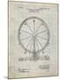 PP167- Antique Grid Parchment Ferris Wheel Poster-Cole Borders-Mounted Giclee Print