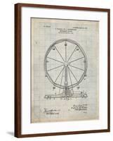 PP167- Antique Grid Parchment Ferris Wheel Poster-Cole Borders-Framed Giclee Print