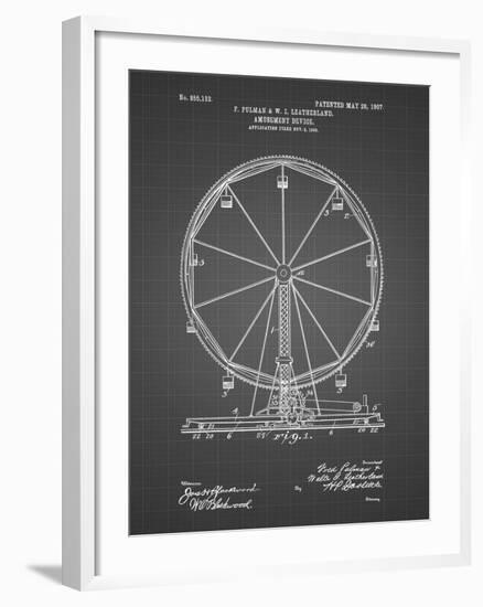 PP167- Black Grid Ferris Wheel Poster-Cole Borders-Framed Giclee Print