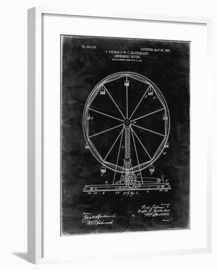 PP167- Black Grunge Ferris Wheel Poster-Cole Borders-Framed Giclee Print