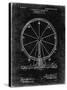 PP167- Black Grunge Ferris Wheel Poster-Cole Borders-Stretched Canvas