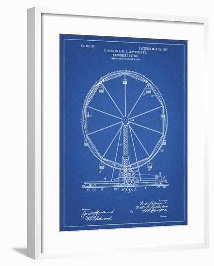 PP167- Blueprint Ferris Wheel Poster-Cole Borders-Framed Giclee Print