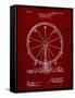 PP167- Burgundy Ferris Wheel Poster-Cole Borders-Framed Stretched Canvas