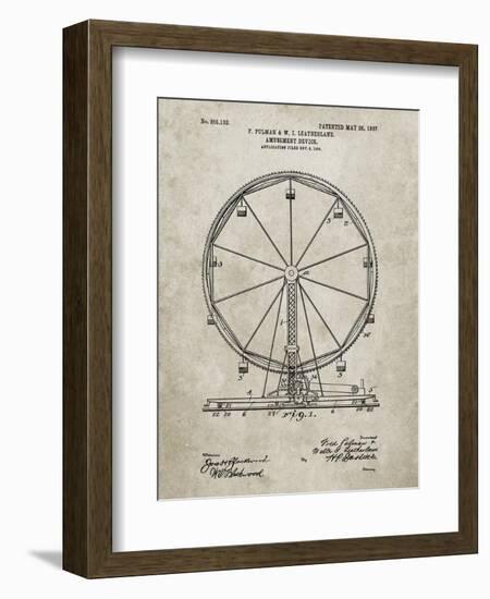 PP167- Sandstone Ferris Wheel Poster-Cole Borders-Framed Giclee Print