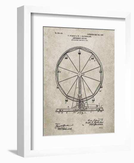 PP167- Sandstone Ferris Wheel Poster-Cole Borders-Framed Giclee Print