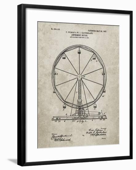 PP167- Sandstone Ferris Wheel Poster-Cole Borders-Framed Giclee Print