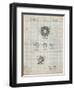 PP168- Antique Grid Parchment Golf Ball Uniformity Patent Poster-Cole Borders-Framed Giclee Print