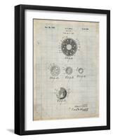 PP168- Antique Grid Parchment Golf Ball Uniformity Patent Poster-Cole Borders-Framed Giclee Print