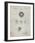 PP168- Antique Grid Parchment Golf Ball Uniformity Patent Poster-Cole Borders-Framed Giclee Print