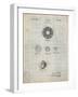PP168- Antique Grid Parchment Golf Ball Uniformity Patent Poster-Cole Borders-Framed Giclee Print