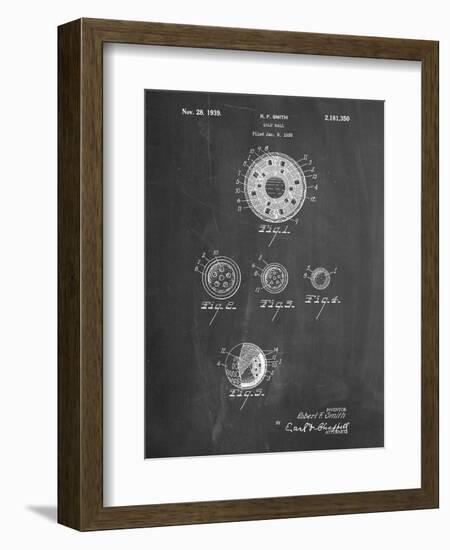 PP168- Chalkboard Golf Ball Uniformity Patent Poster-Cole Borders-Framed Giclee Print