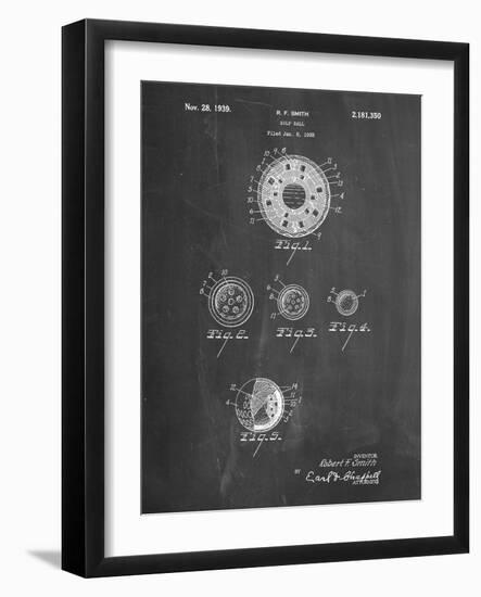 PP168- Chalkboard Golf Ball Uniformity Patent Poster-Cole Borders-Framed Giclee Print