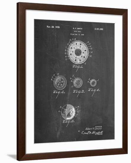 PP168- Chalkboard Golf Ball Uniformity Patent Poster-Cole Borders-Framed Giclee Print