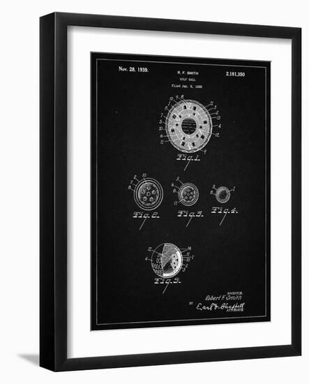 PP168- Vintage Black Golf Ball Uniformity Patent Poster-Cole Borders-Framed Giclee Print
