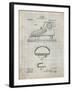 PP169- Antique Grid Parchment Hockey Skate Patent Poster-Cole Borders-Framed Giclee Print