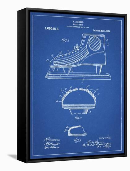 PP169- Blueprint Hockey Skate Patent Poster-Cole Borders-Framed Stretched Canvas