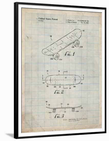 PP17 Antique Grid Parchment-Borders Cole-Framed Premium Giclee Print