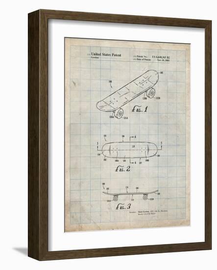 PP17 Antique Grid Parchment-Borders Cole-Framed Giclee Print