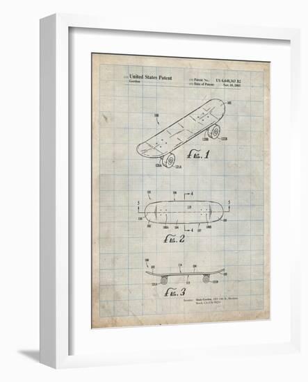 PP17 Antique Grid Parchment-Borders Cole-Framed Giclee Print