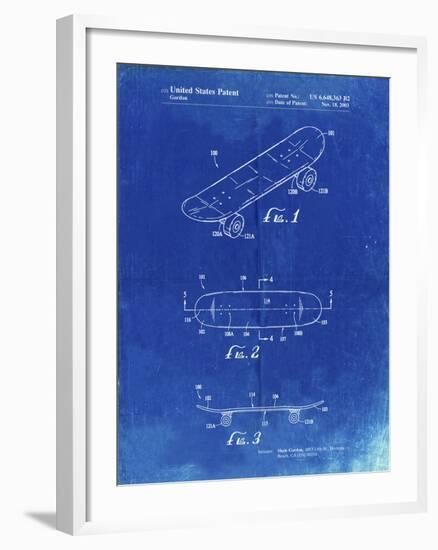 PP17 Faded Blueprint-Borders Cole-Framed Giclee Print