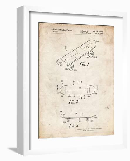 PP17 Vintage Parchment-Borders Cole-Framed Giclee Print