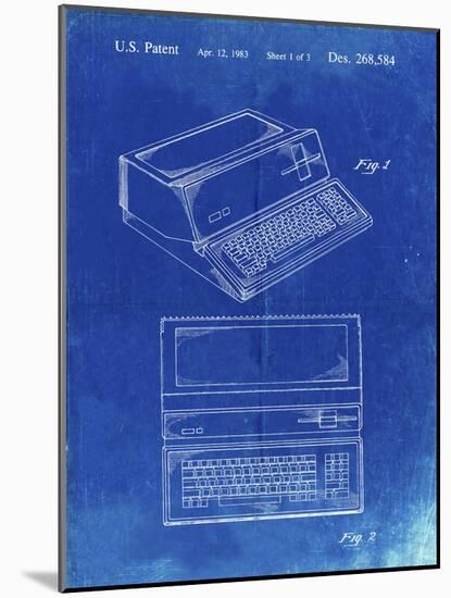 PP171- Faded Blueprint Apple III Computer Patent Poster-Cole Borders-Mounted Giclee Print