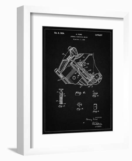 PP172- Vintage Black Ford V-8 Combustion Engine 1934 Patent Poster-Cole Borders-Framed Giclee Print