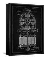 PP173- Vintage Black Tesla Electro Motor Patent Poster-Cole Borders-Framed Stretched Canvas