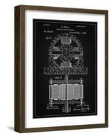 PP173- Vintage Black Tesla Electro Motor Patent Poster-Cole Borders-Framed Giclee Print