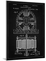 PP173- Vintage Black Tesla Electro Motor Patent Poster-Cole Borders-Mounted Giclee Print
