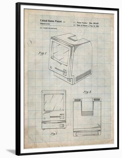 PP176- Antique Grid Parchment First Macintosh Computer Poster-Cole Borders-Framed Premium Giclee Print