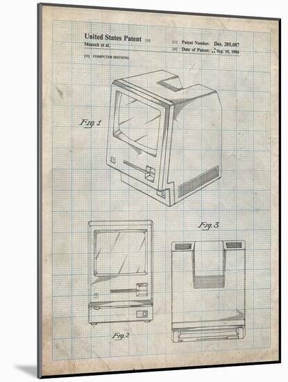 PP176- Antique Grid Parchment First Macintosh Computer Poster-Cole Borders-Mounted Giclee Print